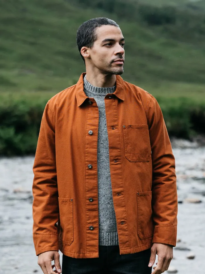 Finisterre Jackets and Coats Men Basset Flannel Lined Jacket Sable