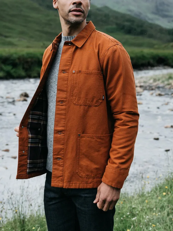 Finisterre Jackets and Coats Men Basset Flannel Lined Jacket Sable