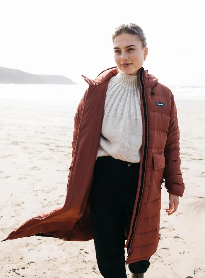 Finisterre Jackets and Coats Women Elara Coat Dark Rosewood