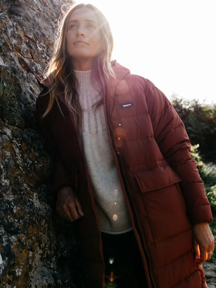 Finisterre Jackets and Coats Women Elara Coat Dark Rosewood