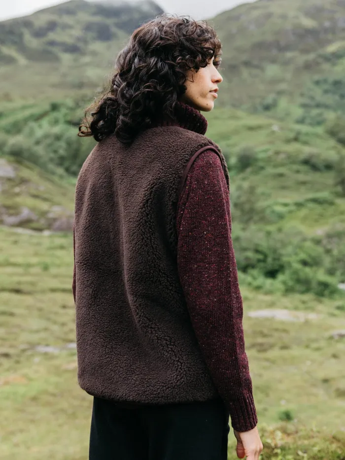 Finisterre Jackets and Coats Women Orsik Fleece Vest Seal Brown