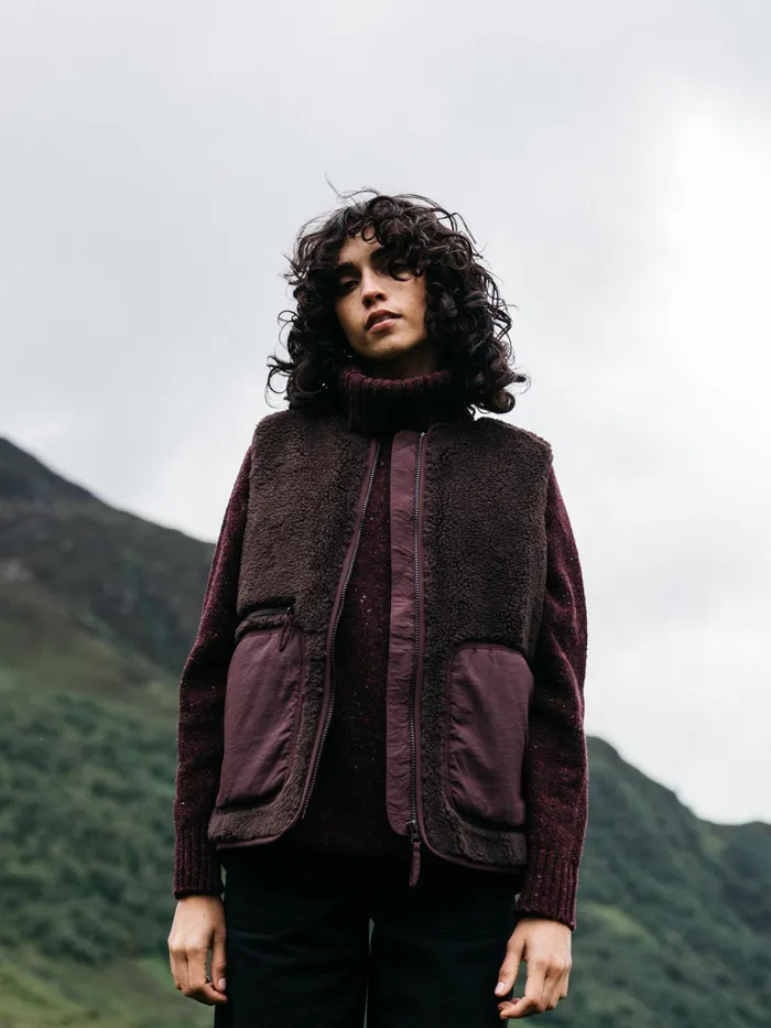 Finisterre Jackets and Coats Women Orsik Fleece Vest Seal Brown