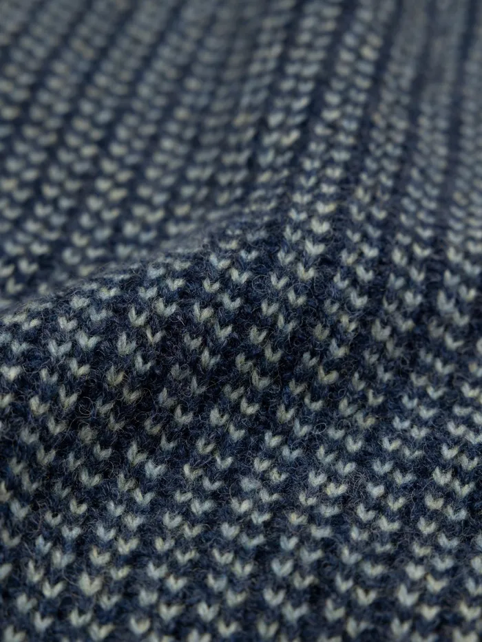 Finisterre Knitwear Men Selfost Nordic Patterned Crew Sweater Navyskydark Rosewood