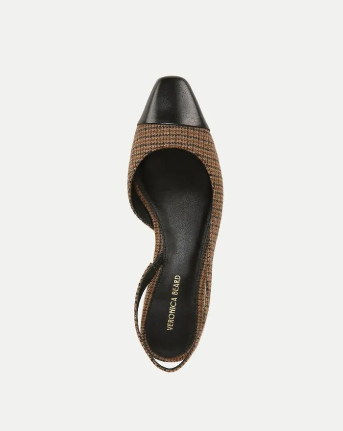 Flats and Loafers Shop Veronica Beard Cecile Plaid CapToe Slingback Caramel