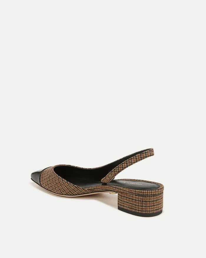 Flats and Loafers Shop Veronica Beard Cecile Plaid CapToe Slingback Caramel