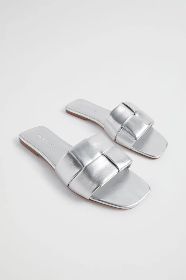 Flats Woman Seed Heritage Rachel Leather Slide Silver