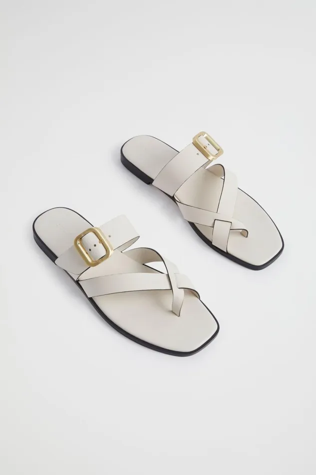 Flats Woman Seed Heritage Sutton Buckle Slide Bone