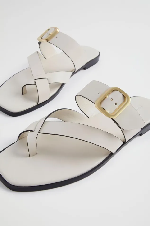 Flats Woman Seed Heritage Sutton Buckle Slide Bone