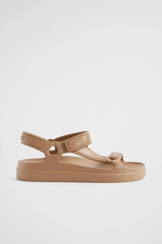 Flats Woman Seed Heritage TriStrap Jelly Sandal Caramel