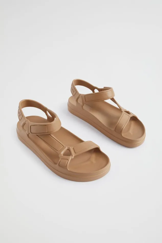 Flats Woman Seed Heritage TriStrap Jelly Sandal Caramel