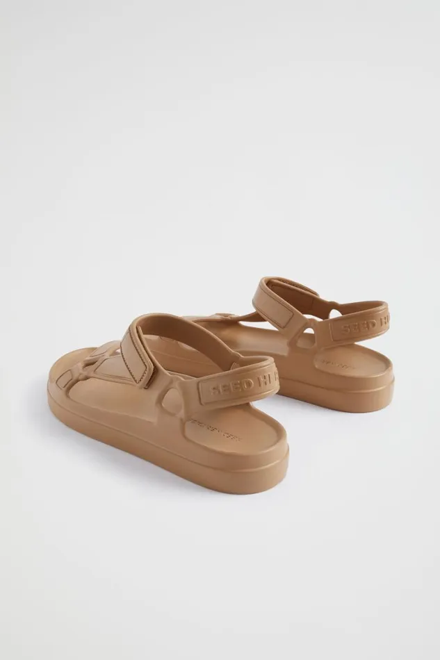 Flats Woman Seed Heritage TriStrap Jelly Sandal Caramel