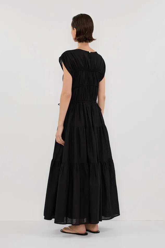 FLYNN BLACK LINEN BLEND MIDI DRESS Women DISSH Midi Dresses