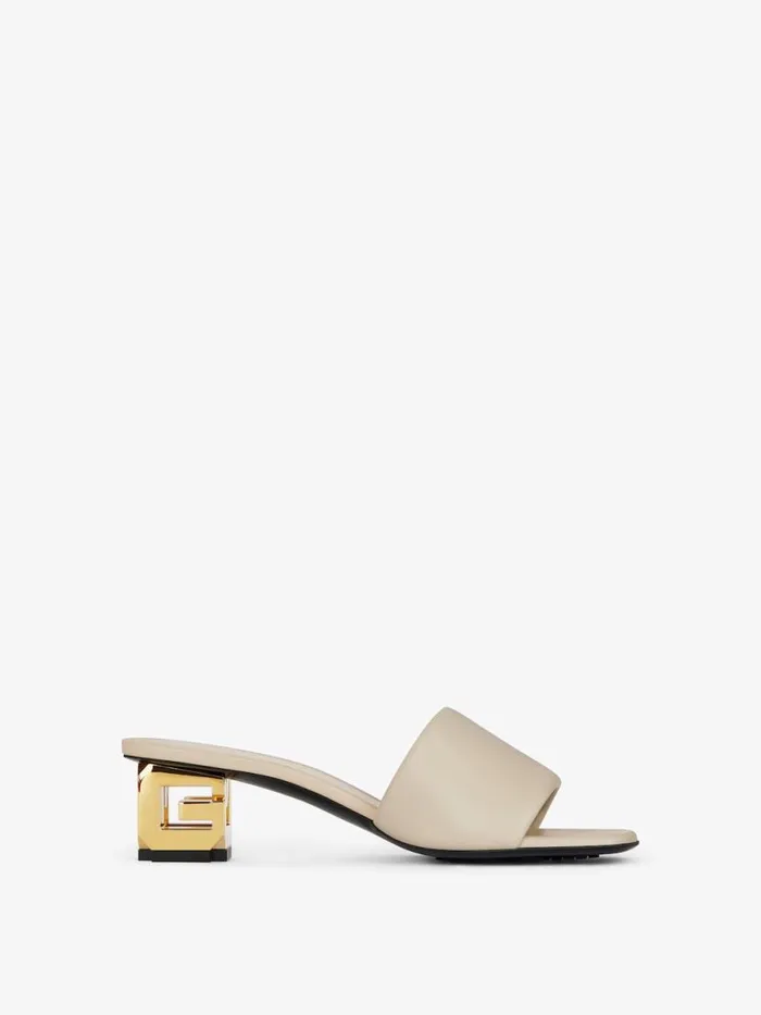 G Cube Mules In Leather Natural Beige Women Givenchy Slides and Sandals
