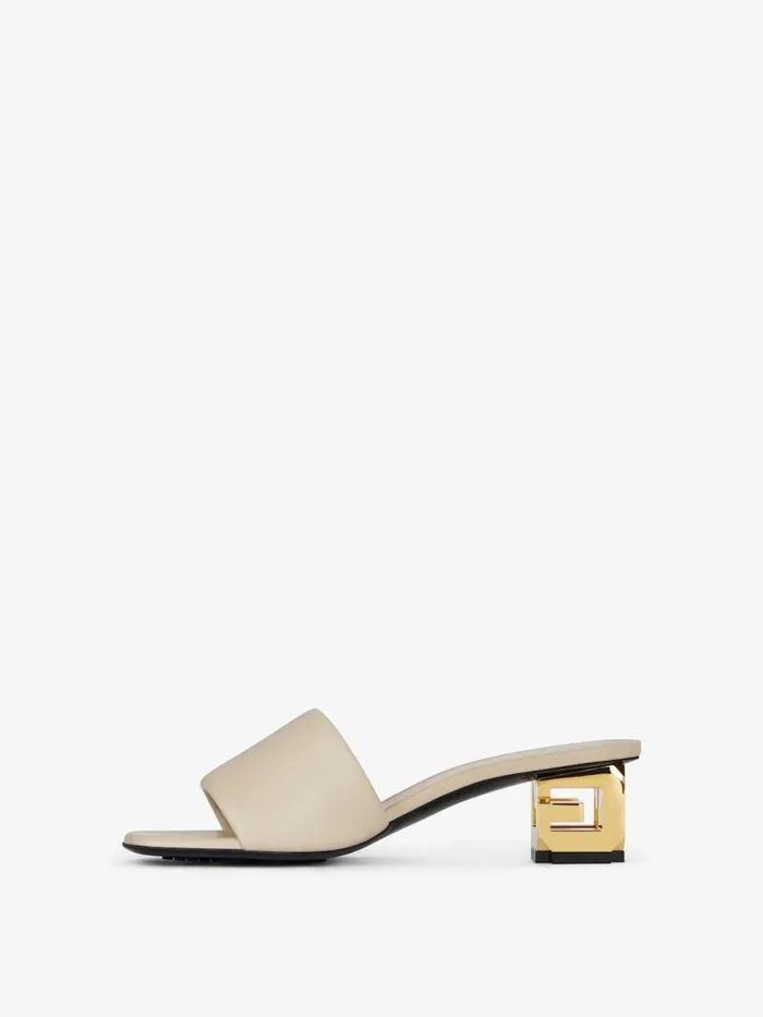 G Cube Mules In Leather Natural Beige Women Givenchy Slides and Sandals