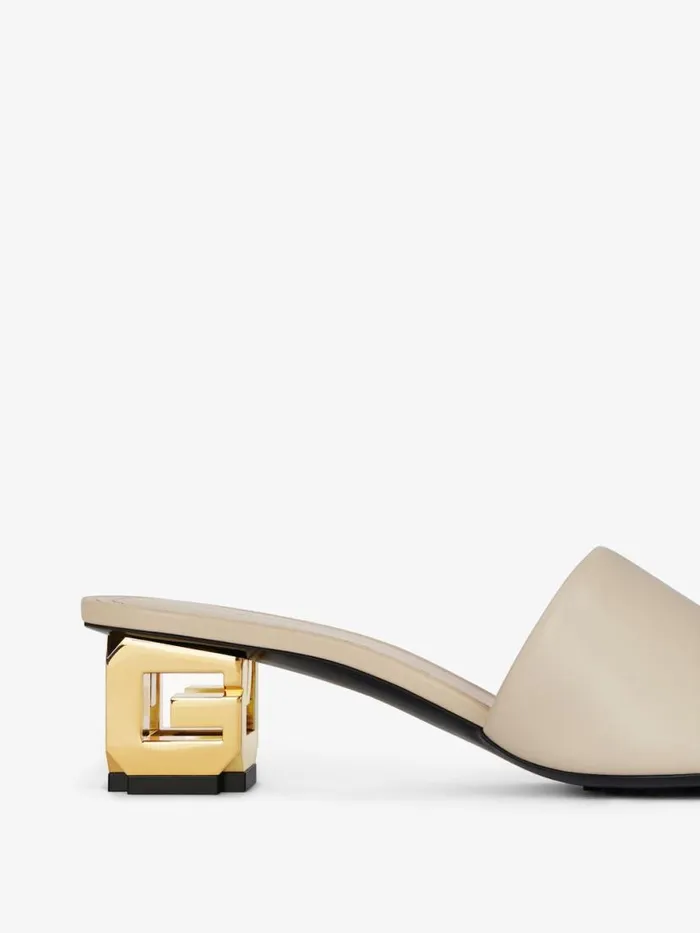 G Cube Mules In Leather Natural Beige Women Givenchy Slides and Sandals