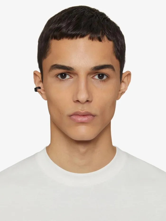 Giv Cut Earcuff In Metal And Enamel Black Men Givenchy Jewelry