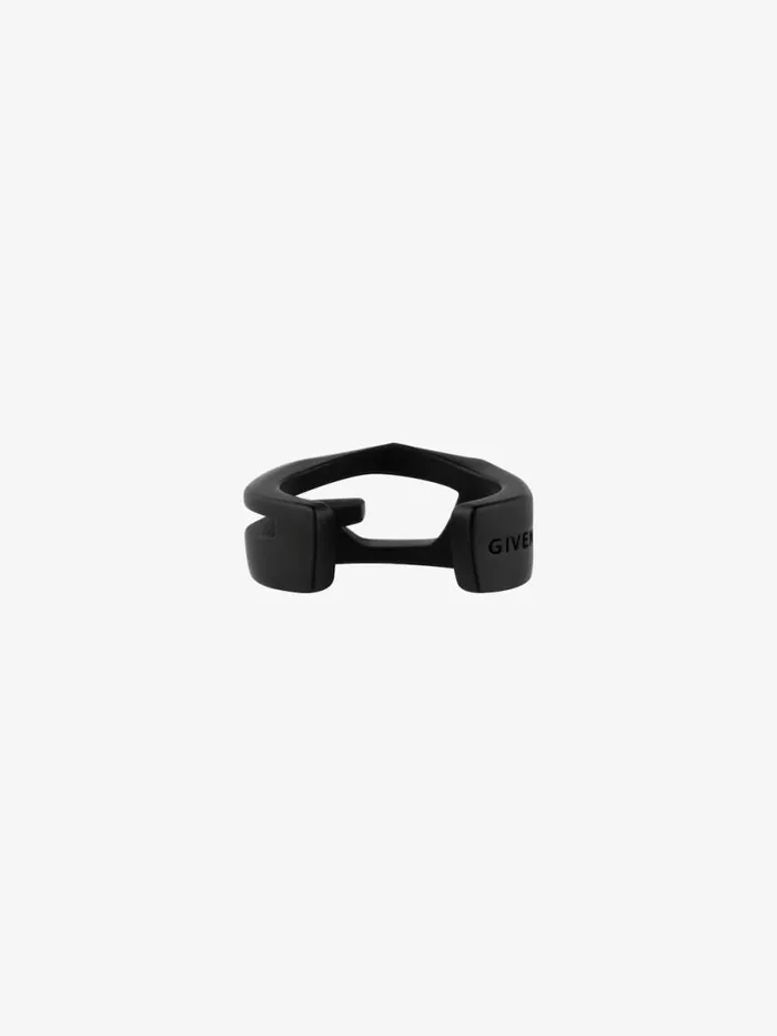 Giv Cut Earcuff In Metal And Enamel Black Men Givenchy Jewelry