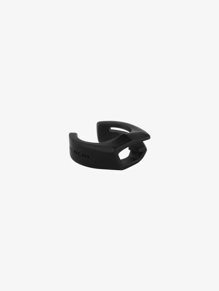 Giv Cut Earcuff In Metal And Enamel Black Men Givenchy Jewelry