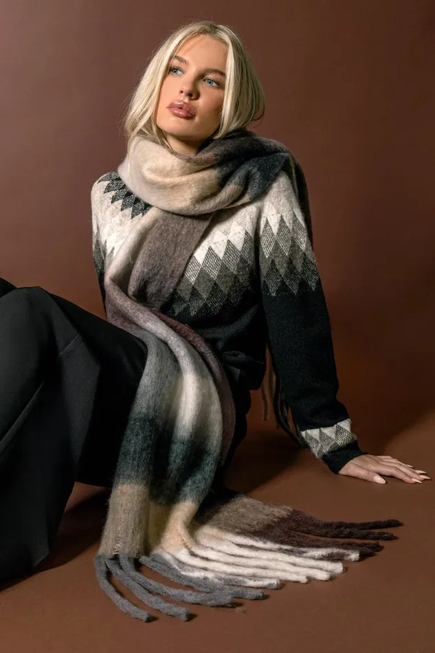 Grey Petite Diamond Print Jumper Women Roman Knitwear
