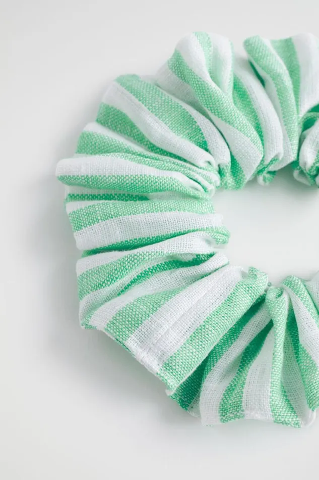 Hair Accessories Woman Seed Heritage Stripe Scrunchie Key Lime Stripe