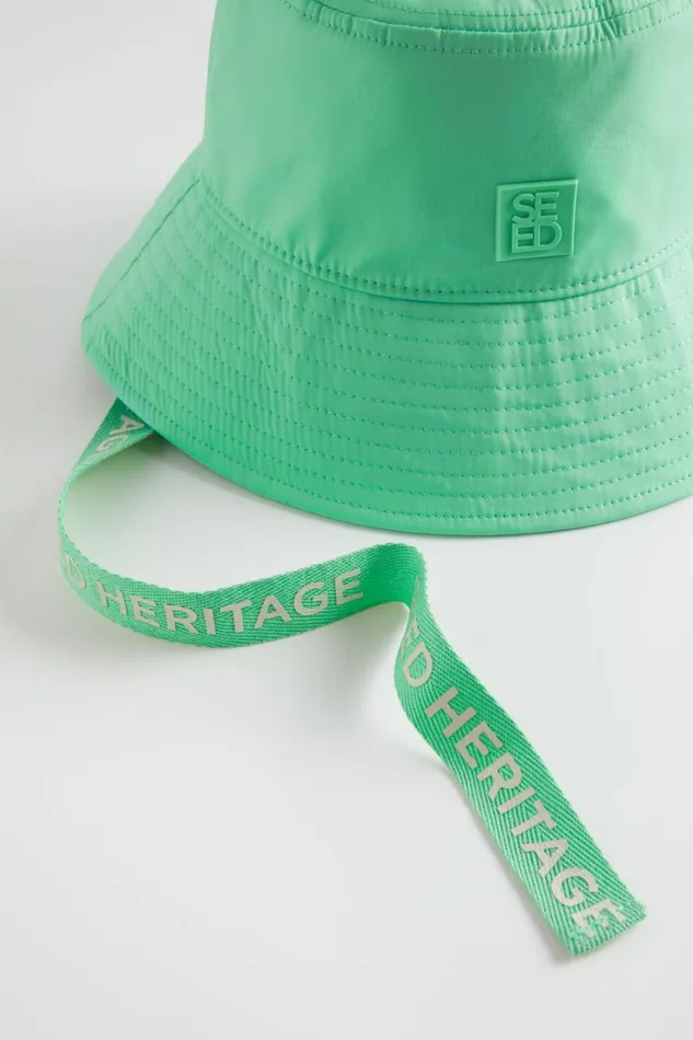 Hats and Gloves Woman Seed Heritage Monochrome Logo Bucket Hat Key Lime