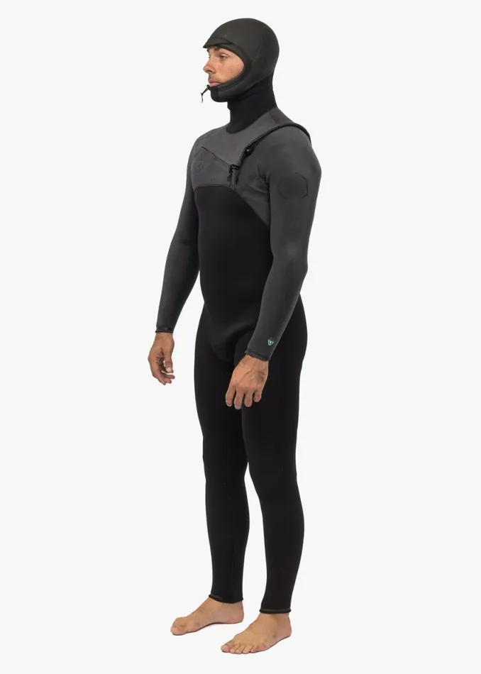 High Seas II 43 Full Hooded Chest Zip Wetsuit Charcoal Men Vissla Wetsuits
