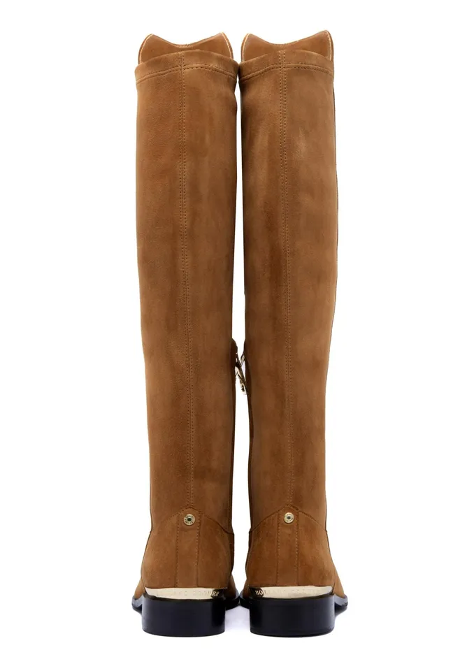 Holland Cooper Albany Knee Boot Tan Suede Women Boots Holland Cooper Albany Knee Boot Tan Suede Women Boots
