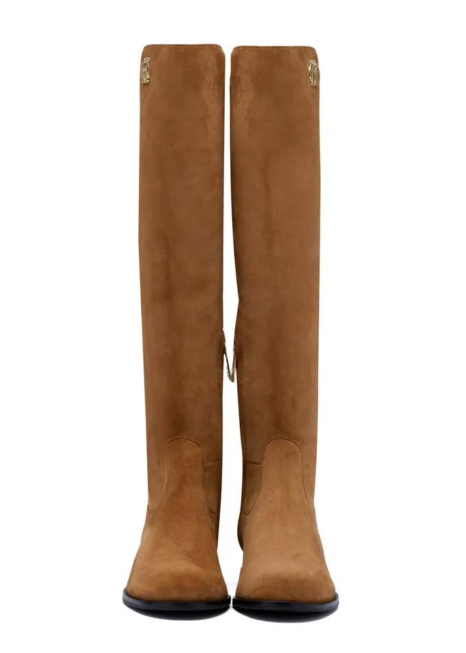 Holland Cooper Albany Knee Boot Tan Suede Women Boots Holland Cooper Albany Knee Boot Tan Suede Women Boots