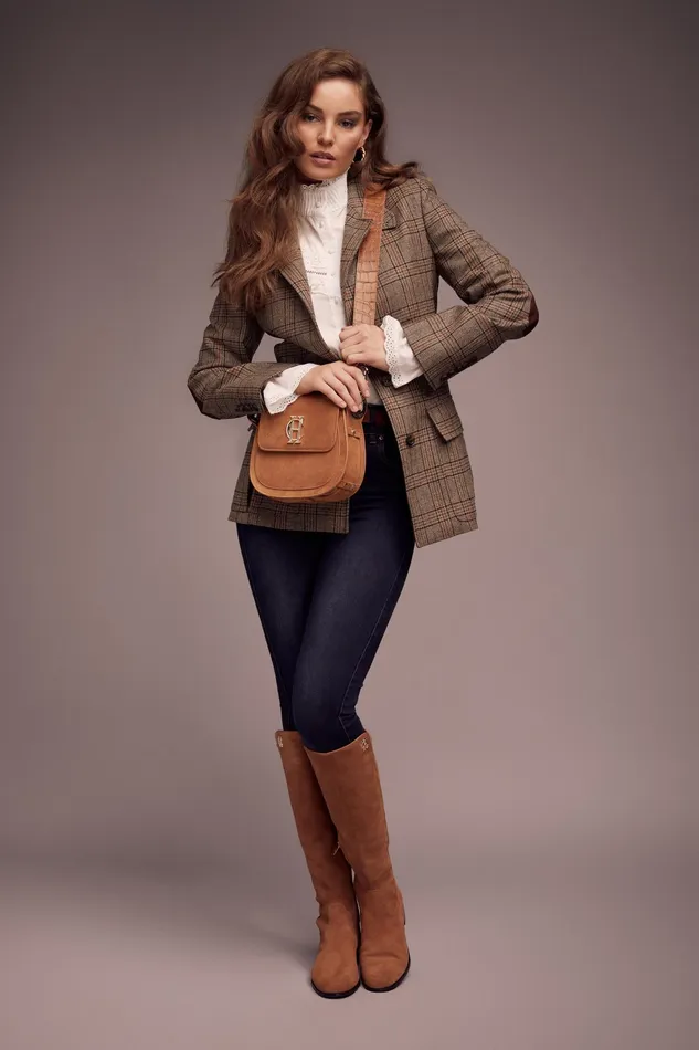 Holland Cooper Albany Knee Boot Tan Suede Women Boots Holland Cooper Albany Knee Boot Tan Suede Women Boots