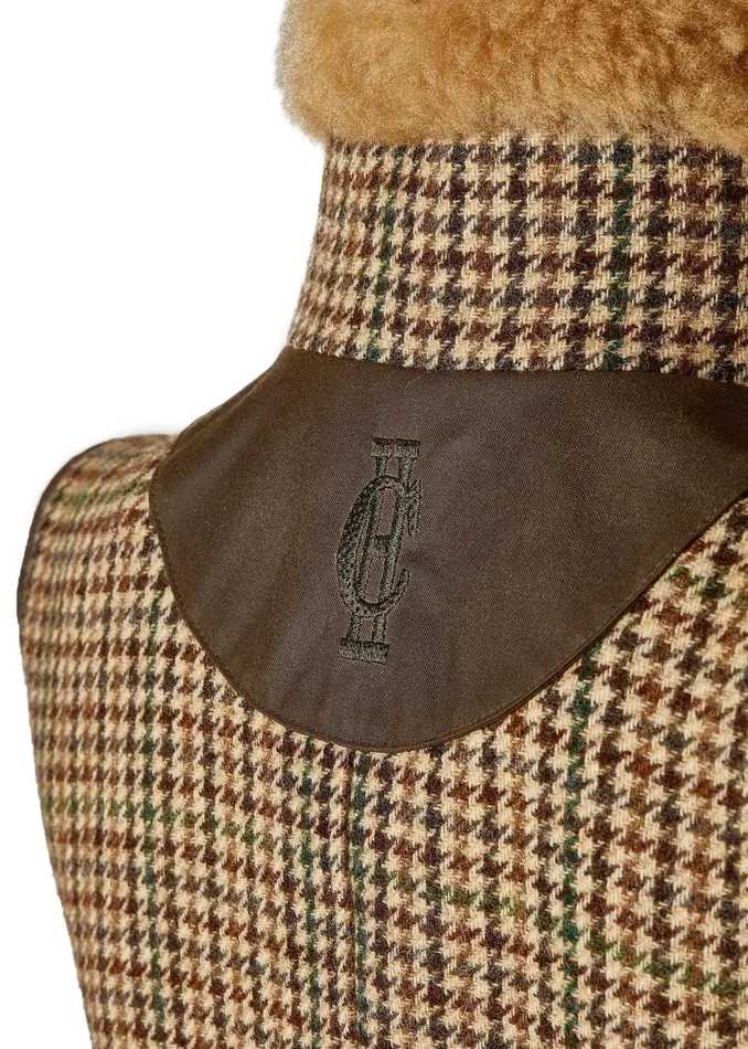 Holland Cooper Aviator Gilet Hailes Green Tweed Women Tailoring