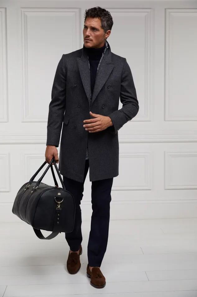 Holland Cooper Byron Roll Neck Knit Navy Men Knitwear