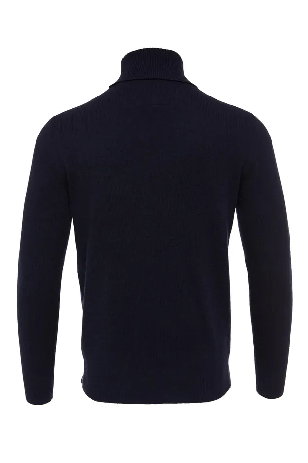 Holland Cooper Byron Roll Neck Knit Navy Men Knitwear