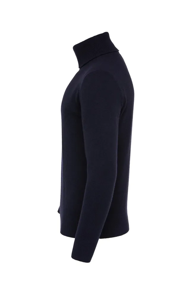 Holland Cooper Byron Roll Neck Knit Navy Men Knitwear