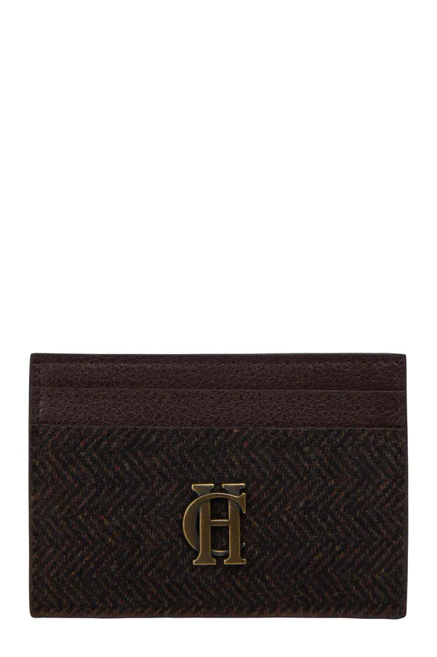 Holland Cooper Chelsea Card Holder Brown Herringbone Women Small Leather Goods