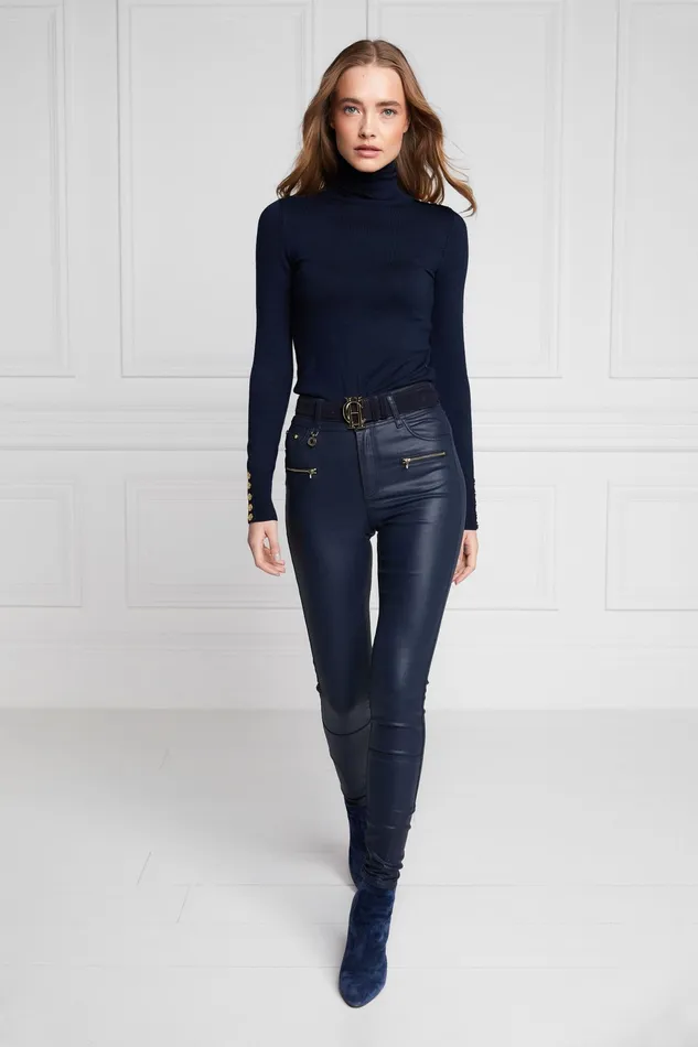 Holland Cooper Coated Jodhpur Jean Navy Women Jeans