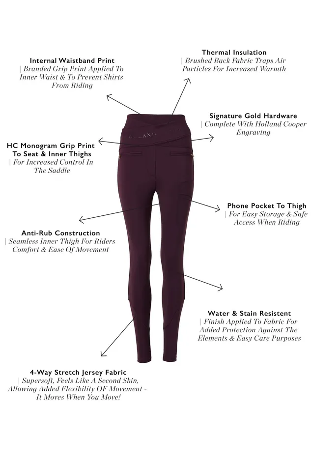 Holland Cooper Cooper Training Breeches Aubergine Women Breeches Holland Cooper Cooper Training Breeches Aubergine Women Breeches