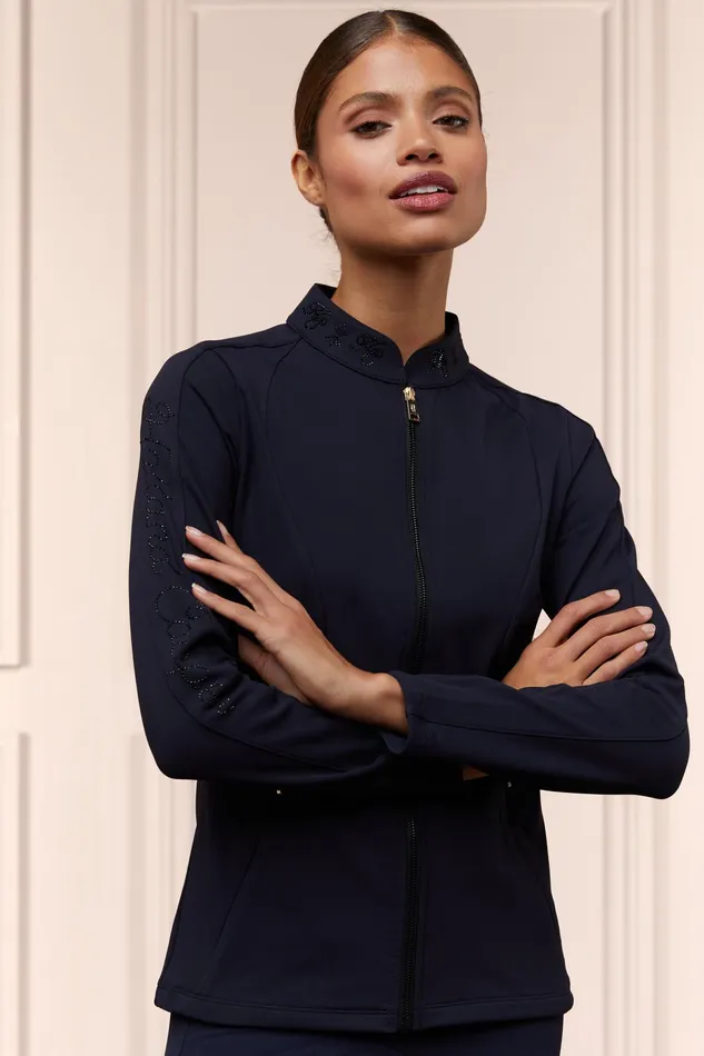 Holland Cooper Crystal Zip Jacket Ink Navy Women Jackets