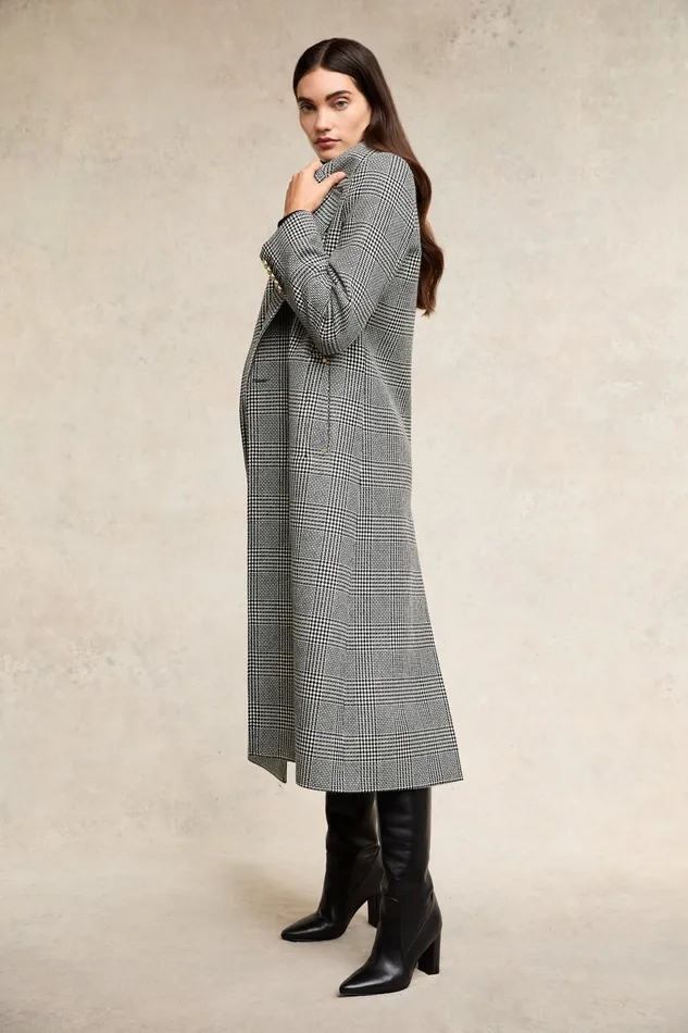 Holland Cooper Double Breasted Coat Prince Of Wales Mono Women Tailoring