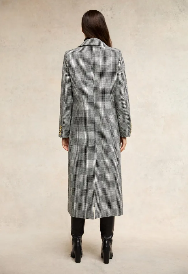 Holland Cooper Double Breasted Coat Prince Of Wales Mono Women Tailoring