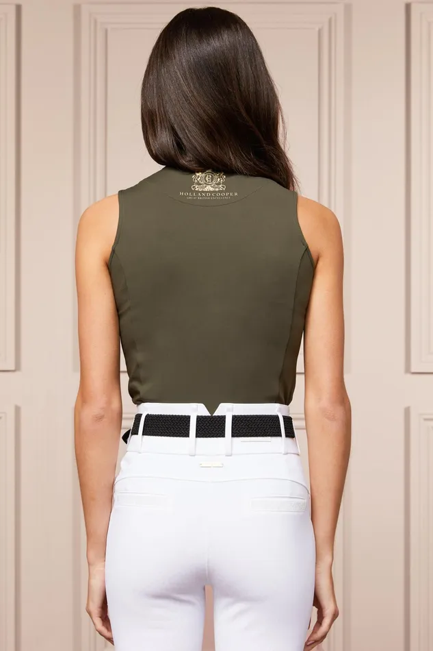 Holland Cooper Elite Sleeveless Base Layer Olive Women Base Layers Holland Cooper Elite Sleeveless Base Layer Olive Women Base Layers