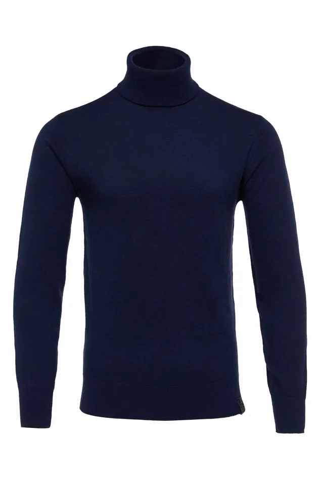 Holland Cooper Fine Roll Neck Knit Navy Men Knitwear Holland Cooper Fine Roll Neck Knit Navy Men Knitwear