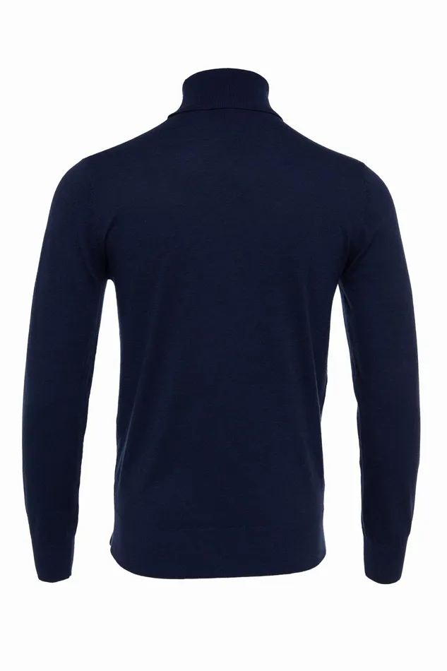 Holland Cooper Fine Roll Neck Knit Navy Men Knitwear Holland Cooper Fine Roll Neck Knit Navy Men Knitwear