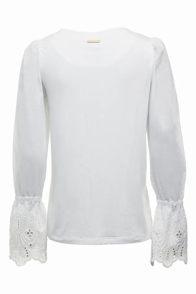 Holland Cooper Francesca Jersey Blouse White Women Tops Holland Cooper Francesca Jersey Blouse White Women Tops