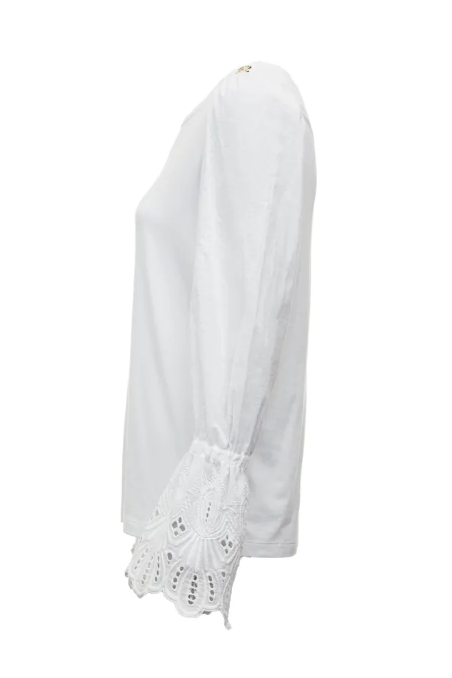 Holland Cooper Francesca Jersey Blouse White Women Tops Holland Cooper Francesca Jersey Blouse White Women Tops