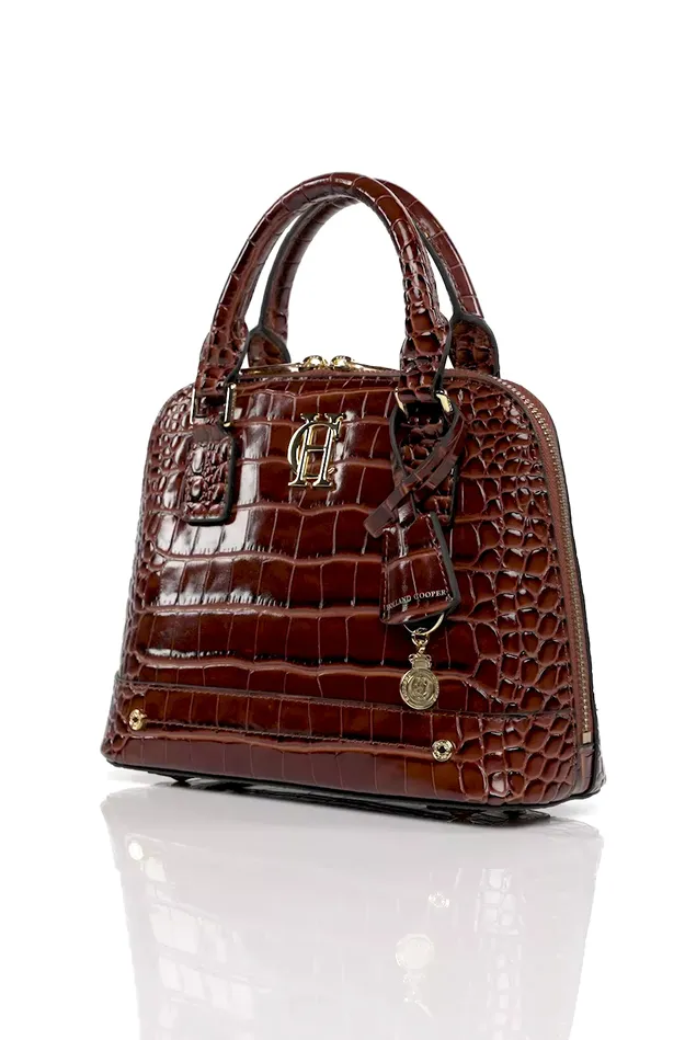 Holland Cooper Grovesnor Tote Bag Dark Tan Croc Women Tote Bags Holland Cooper Grovesnor Tote Bag Dark Tan Croc Women Tote Bags
