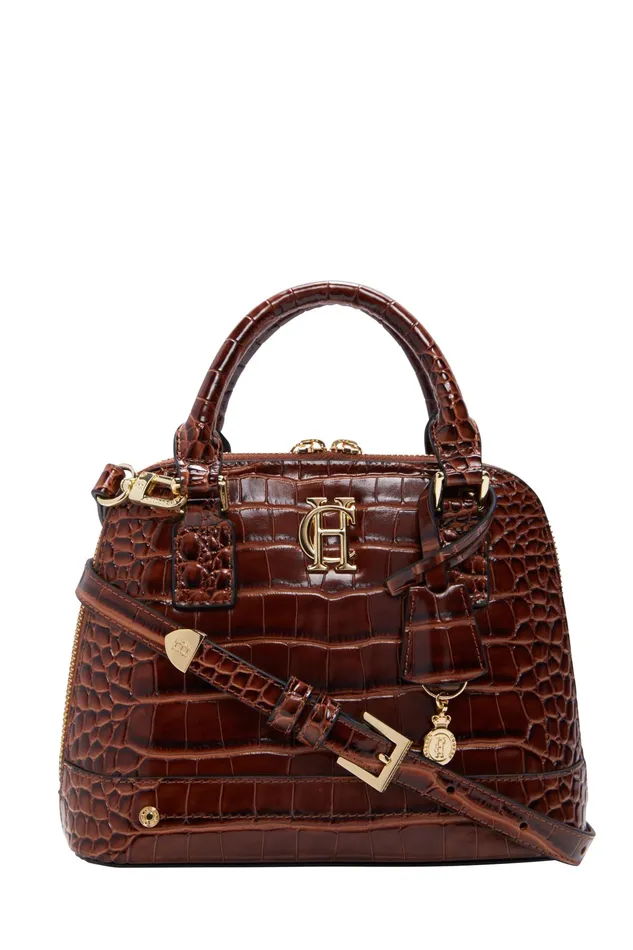 Holland Cooper Grovesnor Tote Bag Dark Tan Croc Women Tote Bags Holland Cooper Grovesnor Tote Bag Dark Tan Croc Women Tote Bags