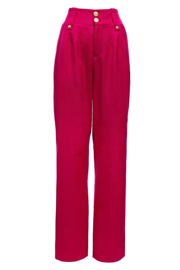 Holland Cooper High Waisted Straight Trouser Hot Pink Barathea Women Tailoring Holland Cooper High Waisted Straight Trouser Hot Pink Barathea Women Tailoring