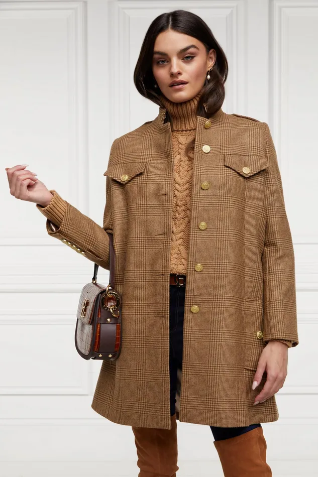 Holland Cooper Highbury Cape Coat Tawny Women Capes
