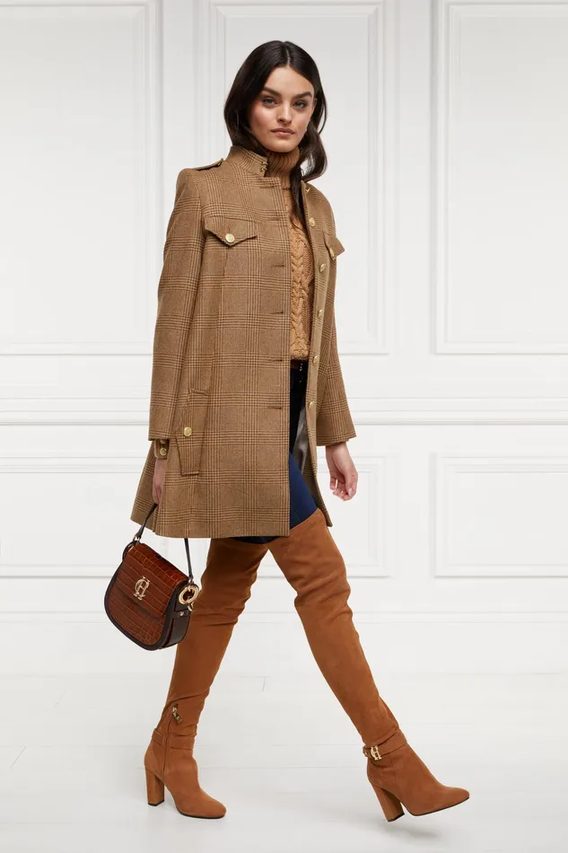 Holland Cooper Highbury Cape Coat Tawny Women Capes