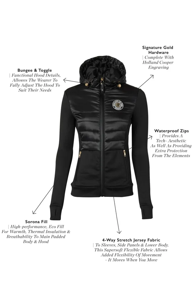 Holland Cooper Hybrid Shell Jacket Black Women Jackets Holland Cooper Hybrid Shell Jacket Black Women Jackets